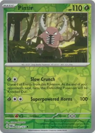 Twilight Masquerade Pinsir #3/167 reverse holo